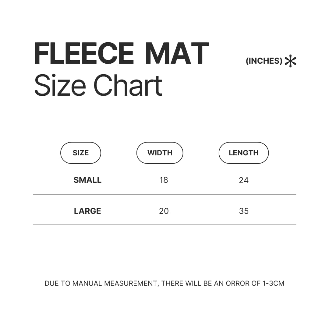 Fleece Mat Size Chart - Gurren Lagann Merch