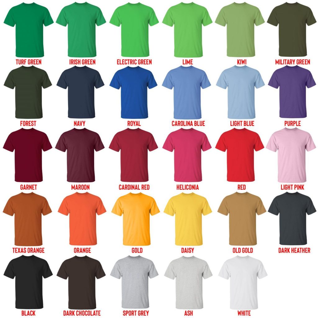 t shirt color chart - Gurren Lagann Merch