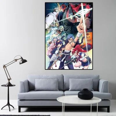 Gurren Lagann Anime Poster Home Room Decor Aesthetic Art Wall Painting Stickers 3 - Gurren Lagann Merch