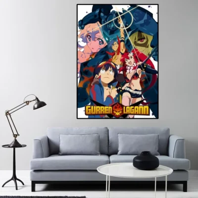 Gurren Lagann Anime Poster Home Room Decor Aesthetic Art Wall Painting Stickers 5 - Gurren Lagann Merch