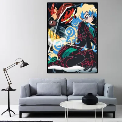 Gurren Lagann Anime Poster Home Room Decor Aesthetic Art Wall Painting Stickers 8 - Gurren Lagann Merch