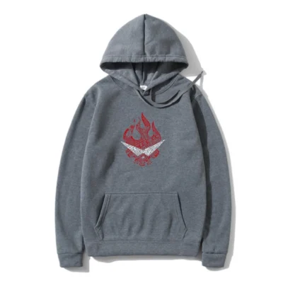 Pullover Autumn Outerwear Crewneck Gurren Lagann Typography Row Row Figh The Power MenAutumn Sweatshir Hoody - Gurren Lagann Merch