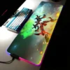 Tengen Toppa Gurren Lagann Gamer Soft RGB Mousepad XXL Locking Edge Large Mouse Pad With LED 5 - Gurren Lagann Merch